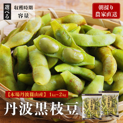 【早期予約】10/23出荷！丹波篠山の黒大豆　さや枝豆1㎏ 【晩摘み】